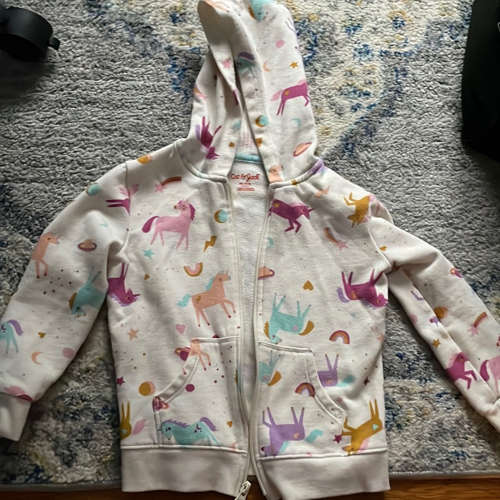 Gurls unicorn zip hoodie